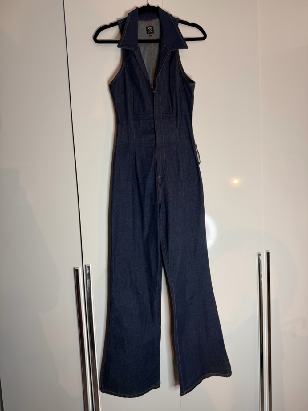 XOXO Dark Blue Sleeveless Denim Jumpsuit